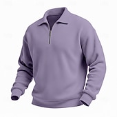 abordables Sweat-shirts basiques-Homme Sweat-shirt Sweat-shirt gaufré Sweat à capuche Sweat-shirt quart de fermeture éclair Rouge vin Col montant Uni Texturé Occasionnel Quotidien Sport &amp; Loisir Streetwear Frais Vêtements de sport