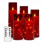 voordelige Decoratieve lichten-Kaars Zonder koorden Kerstmis Eenvoudig Modern AA-batterijen aangedreven 5 stuks