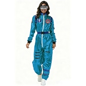  夫婦 ファンシーコスチューム ジャンプスーツ ワンジー 宇宙飛行士 コスプレ 子供用 成人 男女兼用(儿童不要选这个) ハロウィーン カーニバル パーティー 性能 学校行事のドレスアップ ドレスアップ