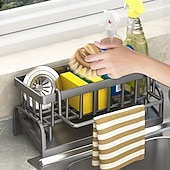 billiga Event &amp; Party Supplies-Praktisk hyllställning multifunktionell plastförvaringsuppsättning för kök och badrum - hängande förvaringsställ för kranar lämplig för disktrasor, svampar, borstar - hållbar, lättrengjord