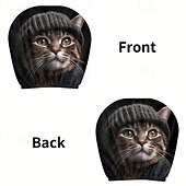 זול כיסויי בד-2 יחידות כיסויי משענות ראש לרכב עם הדפסה מצוירת של חיות חמודות, ללא מילוי, אביזרי פנים לרכב, כיסויי משענות ראש אוניברסליים לרכב, קישוטי פנים לרכב, מתאים לשימוש בכל מזג אוויר ללא מילוי