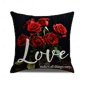 tanie Rzuć poduszki, wkładki i osłony-Poszewka na poduszkę z motywem róży na Walentynki, motyw mrocznego zaklęcia, poduszka z nadrukiem czarnej róży, romantyczna sofa &amp;wystrój sypialni, przytulna poduszka do salonu
