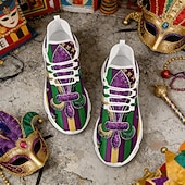 זול נעלי גברים-סניקרס ספורטיביות צבעוניות לגברים לחג המולד נעליים קלות עם ספיגת זעזועים לאירועי קרנבל מצעדים הליכה חיצונית טיולים וספורט יומיומי