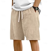 economico Pantaloncini casual-Per uomo Pantaloncini Estivi Shorts da Spiaggia Pantaloncini casual Pantaloncini di velluto a coste Coulisse Elastico in vita Tinta unica Comodità Lunghezza al ginocchio Quotidiano All'aperto