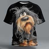  Voor heren dier Hond Grappig T-shirt Korte mouw T-shirt 3D-afdrukken Strakke ronde hals Overhemd overdreven Ontwerper Feest Feestdagen Zwart Wit Geel Zomer Lente Kleding S M L XL XXL XXXL