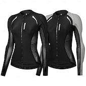 Χαμηλού Κόστους Γυναικεία σετ ρούχων-Γυναικεία Μπουφάν ποδηλασίας Φανέλα ποδηλασίας Ντάουνιλ Τζέρσεϋ Μακρυμάνικο Ποδηλασία Βουνού Ποδηλασία Δρόμου Καλοκαίρι Άνοιξη Μαύρο / Πορτοκαλί Υακινθί+Γκρίζο Συμπαγές Χρώμα Ποδήλατο