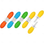 billiga Köksredskap och -apparater-10 st majskolvshållare i rostfritt stål med spettgafflar och sammankopplade designer för hemmamatlagning, camping och grillfester (flerfärgade)