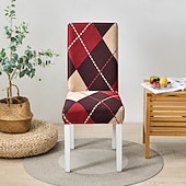 baratos Capa para Cadeira de Jantar-Capa protetora para cadeira de jantar, super ajustável, elástica, removível e lavável, com assento curto, ideal para salas de jantar de hotéis, cerimônias, banquetes e festas de casamento.
