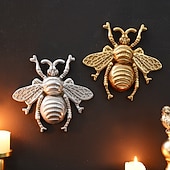 voordelige muur sculpturen-Wanddecoratie van een vliegende bij van hars, een uniek hangend ornament met insectenthema, perfect voor feestdecoratie, kamerdecoratie, woonaccessoires en wanddecoratie met een natuurlijke