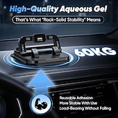 billige Lagringsstativ-2-i-1 360° roterbar biltelefonholder med parkeringsnummerplate - sammenleggbar, justerbar sklisikker base, dashbord-/nakkestøttefeste, kompatibel med de fleste kjøretøy, biltelefonholder, biltilbehør