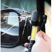 billiga Ficklampor-bilfönsterkrossare säkerhetsbältesklippare med LED-ficklampa, uppladdningsbar nödhammare, glaskrossverktyg, blixtljus med SOS-ljus