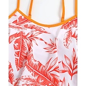 tanie Tankini i bikini do surfingu-Damskie Strój kąpielowy Tankini 2-częściowa Tropikalny Ultra lekki (UL) Elastyczny Bez rękawów Kąpielówki Surfing Nurkowanie z rurką Lato