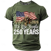  4 juli 2026 250:e minnesdagen mäns 3D tryck amerikansk flagga crew neck kort ärm t-shirt daglig street