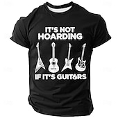 お買い得  音楽と楽器のグラフィックTシャツ-男性用 音楽 面白いスラング Tシャツ 半袖 Tシャツ 3Dプリント クルーネック シャツ ファッション 日常 日常 ストリート ブルー ブラック ルビーレッド 夏 春 衣類 S M L XL XXL XXXL