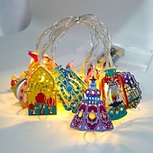 ieftine Acumulatoare-șir de lumini decorative din fier forjat Ramadan Eid 3m-20leds felinar castel stea lună atmosferă lumină decorativă baterie AAA sursă de alimentare USB