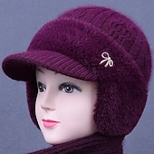 Χαμηλού Κόστους Καπέλα-Γυναικεία Καπέλο Χειμερινά Καπέλα Αντιανεμικό Ζεστό Καθημερινά ΕΞΩΤΕΡΙΚΟΥ ΧΩΡΟΥ Δρόμος Πλεκτό Μονόχρωμες