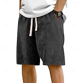 economico Pantaloncini casual-Per uomo Pantaloncini Estivi Shorts da Spiaggia Pantaloncini casual Pantaloncini di velluto a coste Coulisse Elastico in vita Tinta unica Comodità Lunghezza al ginocchio Quotidiano All'aperto
