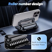 billige Lagringsstativ-2-i-1 360° roterbar biltelefonholder med parkeringsnummerplate - sammenleggbar, justerbar sklisikker base, dashbord-/nakkestøttefeste, kompatibel med de fleste kjøretøy, biltelefonholder, biltilbehør