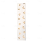 cheap Table Runners-Ramadan Eid Nordic Green &amp; Gold Star &amp; Moon Sequin Embroidered Table Runner, Scandinavian Style, Holiday and Daily Dining Room Decor, Perfect for Parties and Sideboard Decoration
