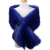 preiswerte Pelzschals-Kunstpelz-Umhänge Damenumhang Elegant Vintage Ärmellos Kunstpelz Hochzeit Schals Mit Unifarbe Für Party Herbst