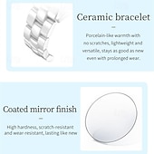 billiga Kvartsklockor-Den nya Olevs mors dags present för damens mode och högklassig klocka med lysande visare och digital visning vit keramik koreansk version student kvartsur avslappnad vattentålig armbandsur