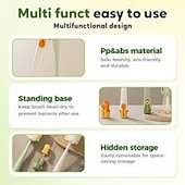 رخيصةأون تنظيف المطبخ-عبوتان من فرشاة تنظيف الزجاجات متعددة الوظائف 5 في 1، فرشاة ذات مقبض طويل لتنظيف الأكواب وأغطية الترمس، منظف زجاجات الحليب والماء، أداة مطبخ منزلية متينة