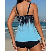 cheap Surfing Tankinis &amp; Bikinis-Women's Bathing Suit 2 Pieces Swimsuits Printed Ultra Light (UL) UV Protection Elastic Sleeveless Swimwear Surfing Snorkeling Summer