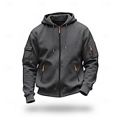  Hombre Sudadera Sudadera con capucha y cremallera completa Sudadera con capucha de lana Negro Azul Marino Color Camello Gris Claro Gris Oscuro Con Capucha Plano Retazos Deporte Diario Festivos