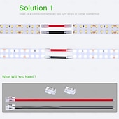 economico Accessori LED-6 connettori per strisce LED per strisce LED SMD da 15 mm, 20 mm, 25 mm e 30 mm di larghezza, connettori trasparenti senza saldatura a 2 pin per strisce LED SMD a doppia fila, tripla fila, 2835 e