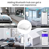 ieftine Iluminat inteligent acasă-Buton inteligent cu degete, comutator fără cablare, actualizare cu control tactil, funcționare cu aplicația Smart Life, adăugare hub Bluetooth Tuya, compatibilitate cu Alexa, Google Home și controlul