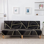 abordables Couverture du canapé Futon-Housse de canapé-lit extensible en tissu imprimé, disponible en 3 tailles différentes, housse de canapé sans accoudoirs, housse de banc élastique, protection décorative pour le Nouvel An, décoration