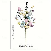 cheap Easter-6pcs Artificial Easter Flower Stems with Speckled Eggs and Colorful Berries, Spring Centerpiece Decor with Pastel Eggs, Daisies, and Branches for Easter Arrangements