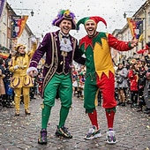 זול נעלי גברים-סניקרס ספורטיביות צבעוניות לגברים לחג המולד נעליים קלות עם ספיגת זעזועים לאירועי קרנבל מצעדים הליכה חיצונית טיולים וספורט יומיומי