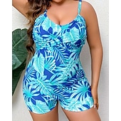 Χαμηλού Κόστους Rash Guards One Pieces-Γυναικεία Μαγιό Ολόσωμα κομμάτια Μαγιό Plus Size Τροπικό Πολύ Ελαφρύ (UL) Προστασία UV Ελαστικό Αμάνικο Μαγιό Σέρφινγκ Ψαροντούφεκο Καλοκαίρι