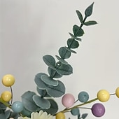 cheap Easter-6pcs Artificial Easter Flower Stems with Speckled Eggs and Colorful Berries, Spring Centerpiece Decor with Pastel Eggs, Daisies, and Branches for Easter Arrangements