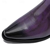 billiga Kostymstövlar-lila ankelboots för män – modern högglansdesign med bekväm klack, perfekt för vardagskläder, kvällsutflykter och moderiktiga evenemang