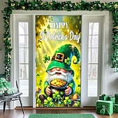 cheap Garage &amp; Door Banners-St. Patrick's Day Posters Door Cover Outdoor Banners Green Hat Shamrock Cute 3D Party Dorm Teens Room College Dorm Guys Man Cave Frat Bedroom Shooting Backgrounds Home Decor