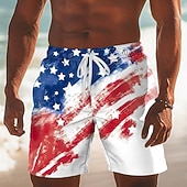  Per uomo Bandiera Americana 4 luglio, 250° anniversario degli Stati Uniti 250° anniversario Costumi da bagno Pantaloncini da mare Pantaloncini da Surf Misura del girovita medio Hawaiano Ferie Tasche