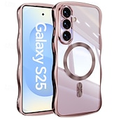 זול מארז סמסונג-טלפון מגן עבור סמסונג גלקסי S26 אולטרה פלוס S25 Ultra Plus S25 אדג' S24 Ultra Plus S23 Ultra Plus S24 FE S23 FE כיסוי אחורי מגנטי תמיכה בטעינה אלחוטית עמיד בזעזועים רטרו צפוי