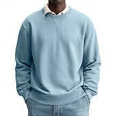 voordelige Basis Sweatshirts-Voor heren Sweatshirt Stoppen Wit Strakke ronde hals Opstaande boord Effen Casual Dagelijks Sport &amp; Outdoor Streetwear Sportkleding Basic Herfst Winter Kleding Hoodies Sweatshirts Lange mouw