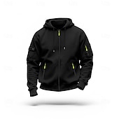  Hombre Sudadera Sudadera con capucha y cremallera completa Sudadera con capucha de lana Negro Azul Marino Color Camello Gris Claro Gris Oscuro Con Capucha Plano Retazos Deporte Diario Festivos