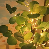 cheap Decorative Lights-Eucalyptus tree simulation tree LED tree light decoration light 50cm/19.69Inch AAA battery USB dual-use indoor spring and summer bedroom living room desktop decoration light atmosphere light