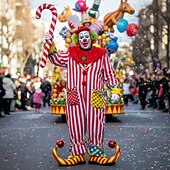 abordables Zapatos de hombre-Zapatos de payaso a rayas de Mardi Gras para hombres rojos y amarillos punta puntiaguda con tacón curvado divertido ajuste cómodo perfectos para carnaval y disfraces de payaso