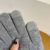 billige Skjerf og hansker til herrer-Herre 1 par Vinterhansker Strikkede hansker Fingerløse hansker Sport Mote Sport og friluft Hansker Hold Varm Helfarge Høst Svart Navyblå Lysegrå Mørkegrå