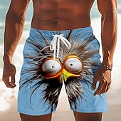  Per uomo Animale Cartoni animati Frizzle Chickens Costumi da bagno Pantaloncini da mare Pantaloncini da Surf Misura del girovita medio Divertente All'aperto Vacanza Tasche Laterali fodera in rete