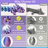 levne velikonoční-velikonoční 3D tištěná dračí vejce s drakem uvnitř, nezbytnosti do velikonočních košíků, náplně do velikonočních vajíček s tajemným krystalovým drakem, kloubová fidget zvířátka vytištěná 3D tištěnými