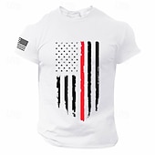  Hombre Bandera estadounidense de los Estados Unidos Camiseta Camisa manga corta camiseta Camiseta superior Manga Corta Camiseta Impresión 3D Cuello Barco Camisa Deportes Design Retro Antiguo Diario