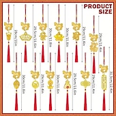 cheap Event &amp; Party Supplies-12/24 pieces 2026 Year of the Horse Hanging Ornaments Spring Festival Decorations Auspicious Pendants Tassel Accessories Wealth-Attracting Decor Home Kitchen Potted Plants Car Ornaments Horse