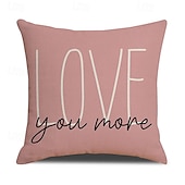 baratos Cuscini, inserti e coperture-Valentine's Day Throw Pillow Cover, Holiday Letter Print Cushion for Sofa, Home Decor, Cozy Decorative Pillow for Living Room, Bedroom, and Office
