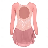halpa Taitoluistelupuvut-Taitoluistelupuku Naisten Tyttöjen Luistimet Hameet Violetti Musta Valkoinen Avoin selkä Silmukka Spandex Erittäin elastinen Kouluts Kilpailu Luisteluasu Klassinen Kristalli / Strassi Pitkähihainen